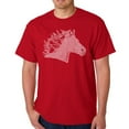 thumbnail image 1 of LA Pop Art Men's Word Art T-shirt - Horse Mane, 1 of 2