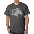 thumbnail image 1 of LA Pop Art Men's Word Art T-shirt - Horse Mane, 1 of 2