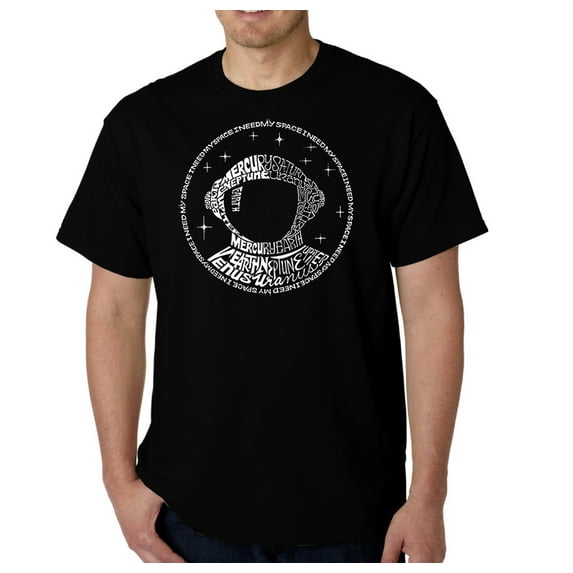 LA Pop Art Men's Word Art T-shirt - I Need My Space Astronaut