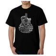 thumbnail image 1 of LA Pop Art Men's Word Art T-shirt - Languages Guitar, 1 of 2
