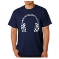 thumbnail image 1 of LA Pop Art Men's Word Art T-shirt - Music Note Headphones, 1 of 2