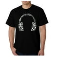 thumbnail image 1 of Men's Music Note Headphones Word Art T-shirt Color: Black Size: S, 1 of 2