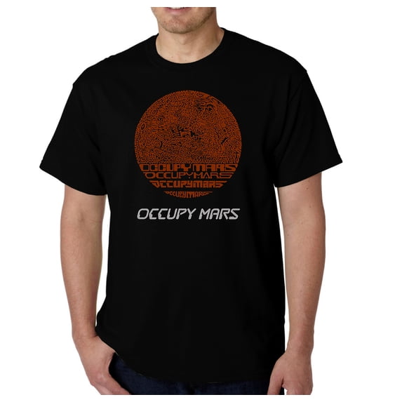 LA Pop Art Men's Word Art T-shirt - Occupy Mars