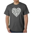 thumbnail image 1 of LA Pop Art Men's Word Art T-shirt - Paw Prints Heart, 1 of 2