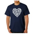 thumbnail image 1 of LA Pop Art Men's Word Art T-shirt - Paw Prints Heart, 1 of 2