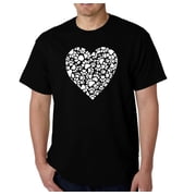 LA Pop Art Mens Word Art T-shirt - Paw Prints Heart