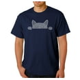 thumbnail image 1 of LA Pop Art Men's Word Art T-shirt - Peeking Cat, 1 of 2