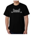thumbnail image 1 of LA Pop Art Men's Word Art T-shirt - Peeking Cat, 1 of 2