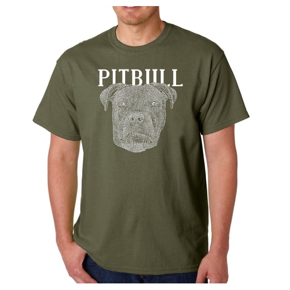 LA Pop Art Men's Word Art T-shirt - Pitbull Face