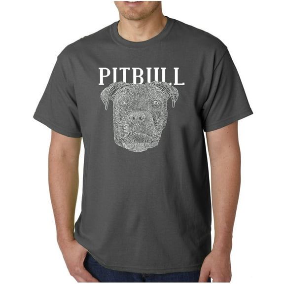 LA Pop Art Men's Word Art T-shirt - Pitbull Face