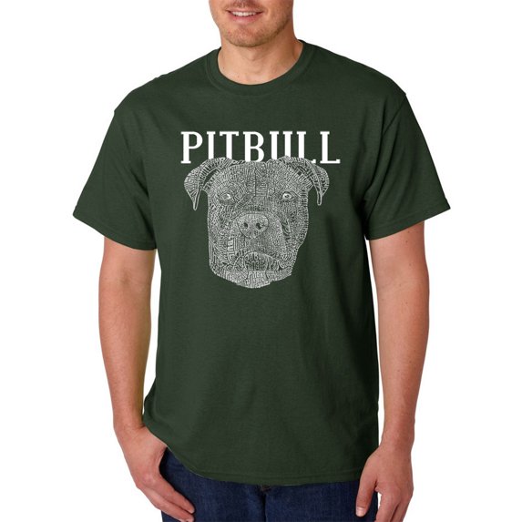 LA Pop Art Men's Word Art T-shirt - Pitbull Face