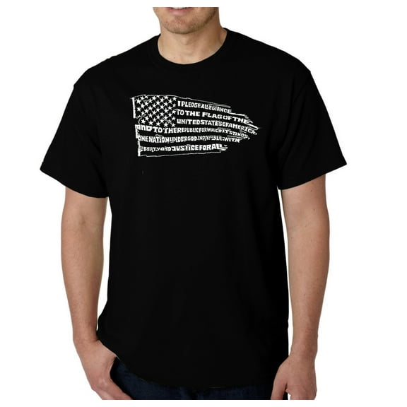 LA Pop Art Men's Word Art T-shirt - Pledge of Allegiance Flag