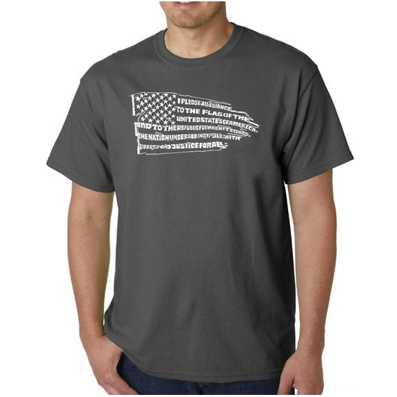 LA Pop Art Men's Word Art T-shirt - Pledge of Allegiance Flag