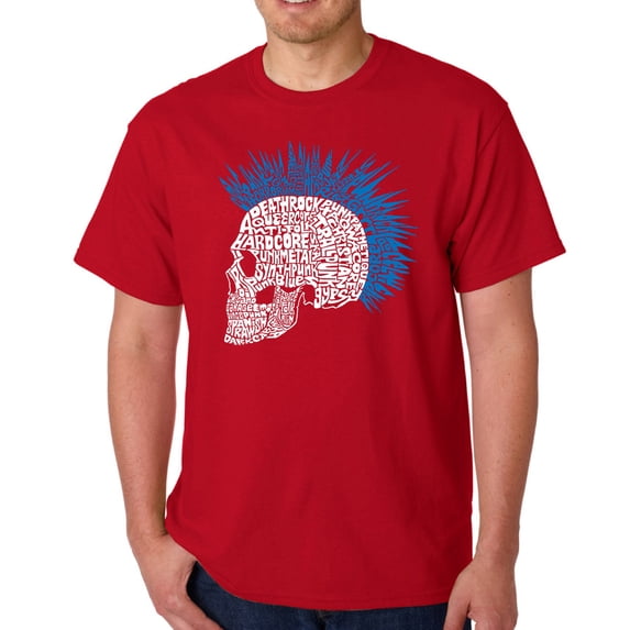 LA Pop Art Men's Word Art T-shirt - Punk Mohawk
