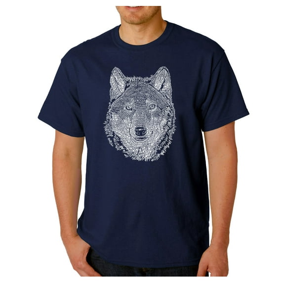 LA Pop Art Men's Word Art T-shirt - Wolf