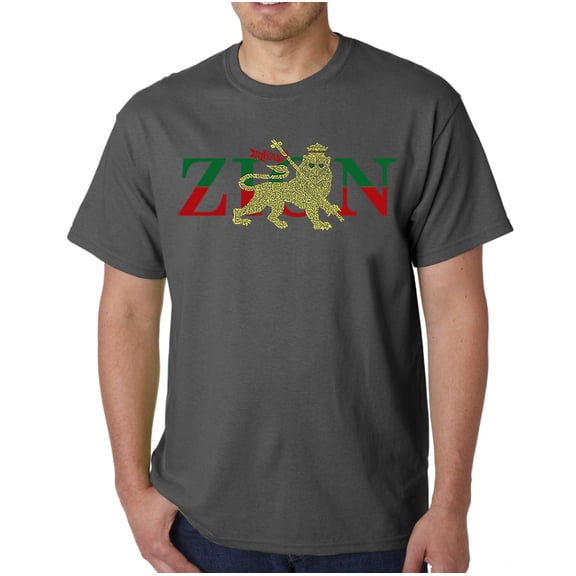 LA Pop Art Men's Word Art T-shirt - Zion - One Love