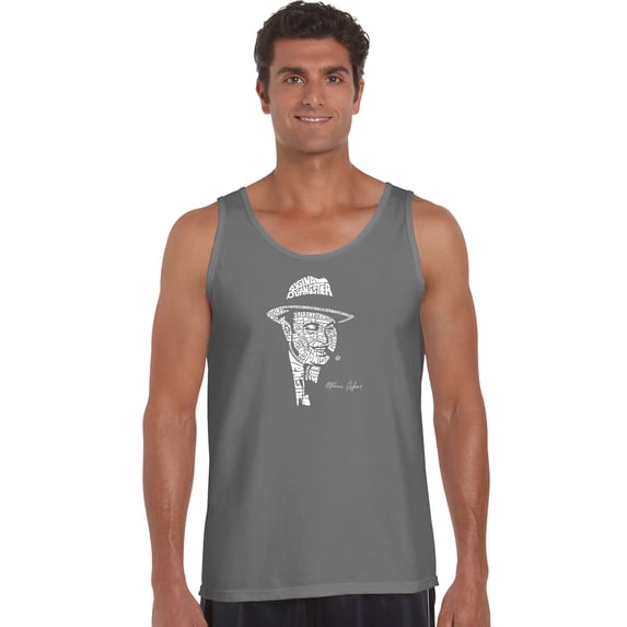 LA Pop Art Men's Word Art Tank Top - AL CAPONE-ORIGINAL GANGSTER