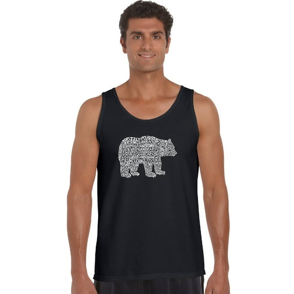 LA Pop Art Men's Word Art Tank Top - Bear Species