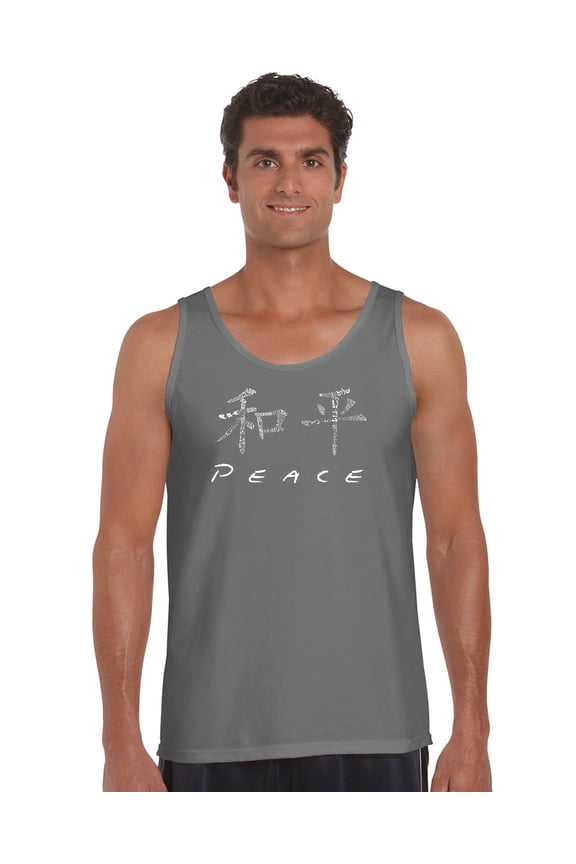 Men's Word Art Tank Top - CHINESE PEACE SYMBOL