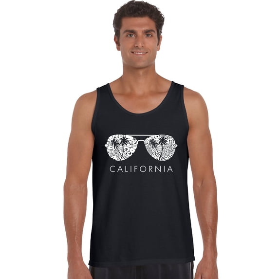 LA Pop Art Men's Word Art Tank Top - California Shades