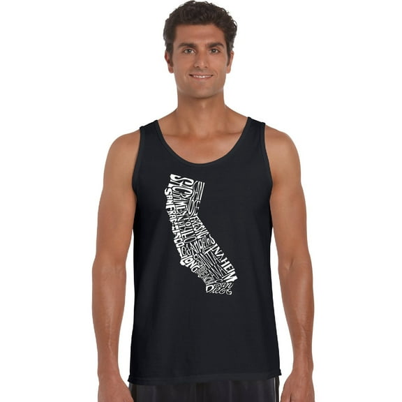 LA Pop Art Men's Word Art Tank Top - California State