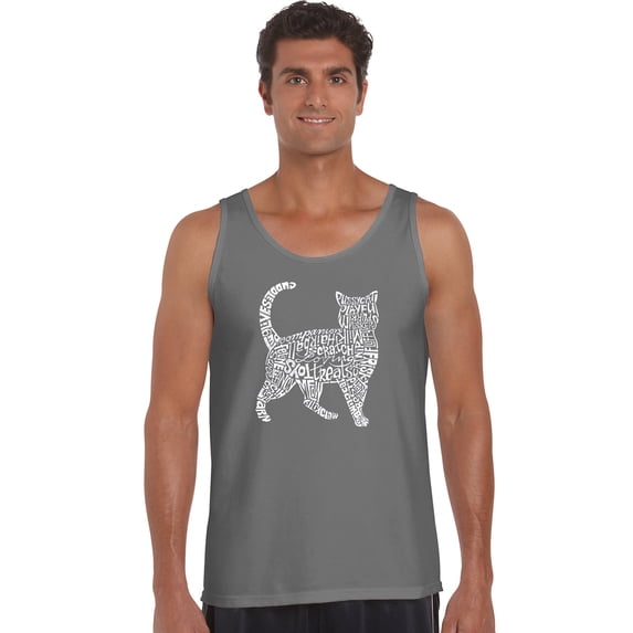 LA Pop Art Men's Word Art Tank Top - Cat