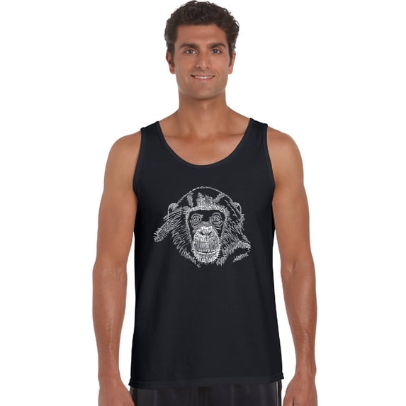 LA Pop Art Men's Word Art Tank Top - Chimpanzee