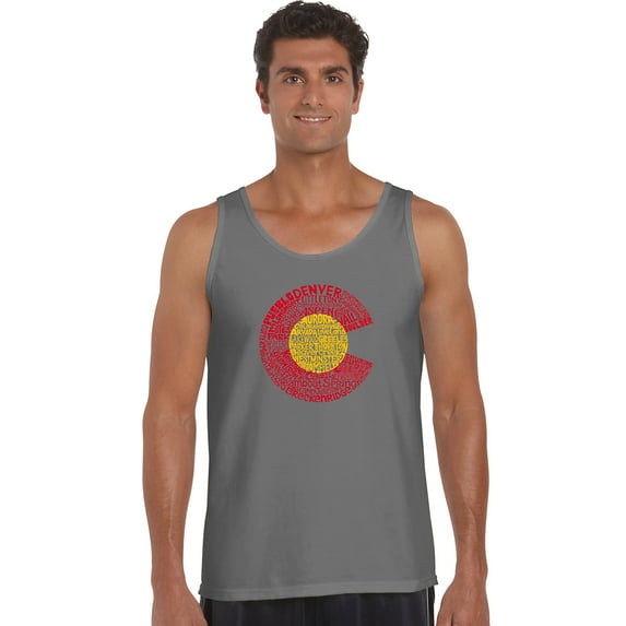 LA Pop Art Men's Word Art Tank Top - Colorado