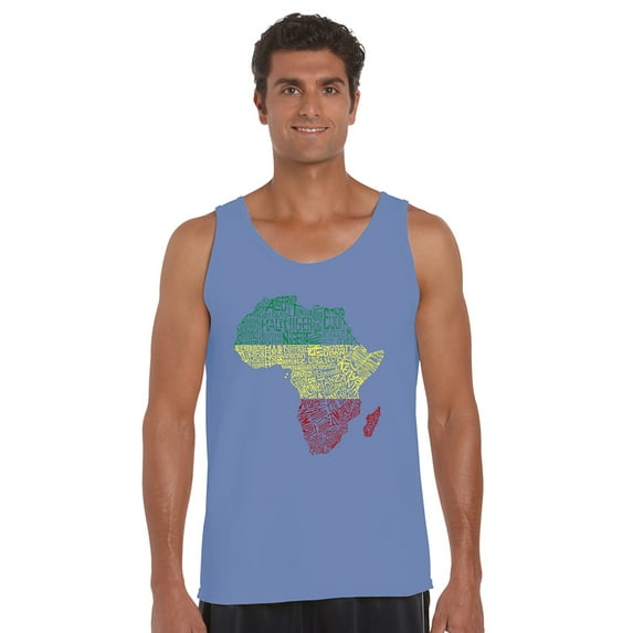 LA Pop Art Men's Word Art Tank Top - Countries in Africa
