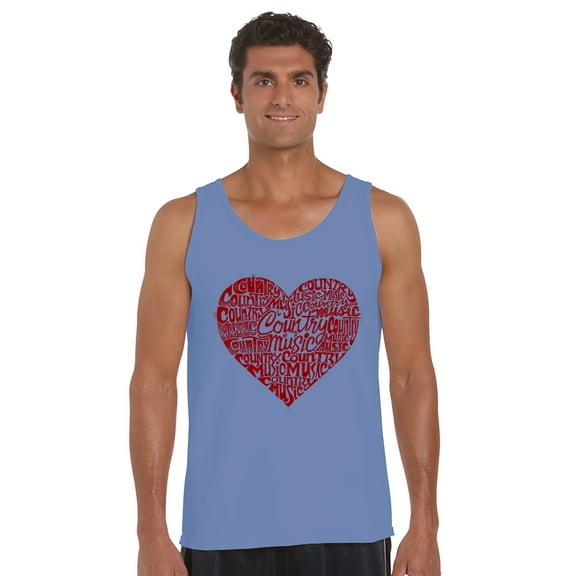 LA Pop Art Men's Word Art Tank Top - Country Music Heart