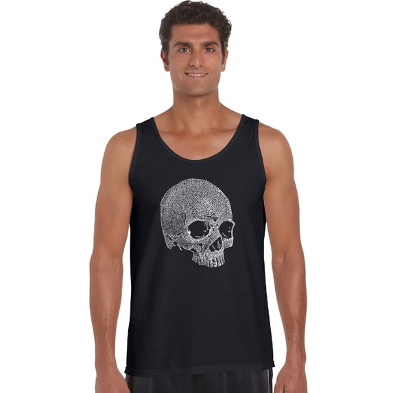 LA Pop Art Men's Word Art Tank Top - Dead Inside Skull