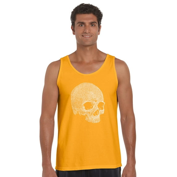 LA Pop Art Men's Word Art Tank Top - Dead Inside Skull