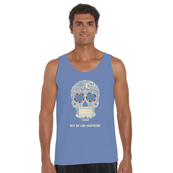 LA Pop Art Men's Word Art Tank Top - Dia De Los Muertos