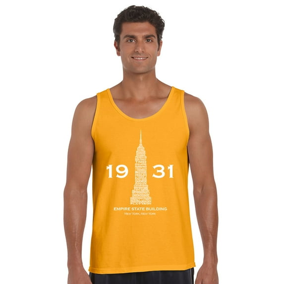 LA Pop Art Men's Word Art Tank Top - Empire State Building