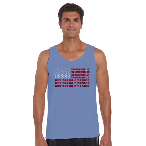 LA Pop Art Men's Word Art Tank Top - God Bless America