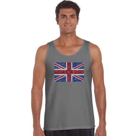 LA Pop Art Men's Word Art Tank Top - God Save The Queen