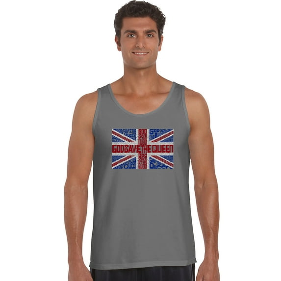 LA Pop Art Men's Word Art Tank Top - God Save The Queen