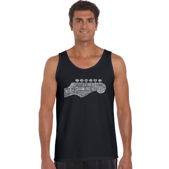 LA Pop Art Men's Word Art Tank Top - Guitar Head