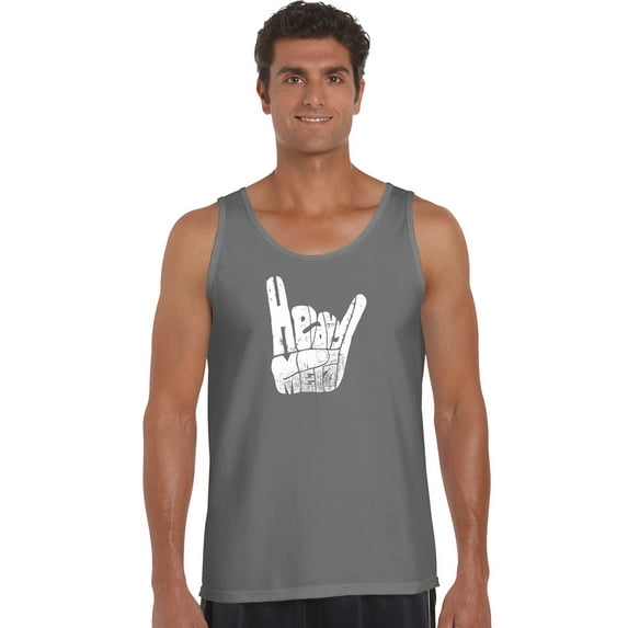 LA Pop Art Men's Word Art Tank Top - Heavy Metal