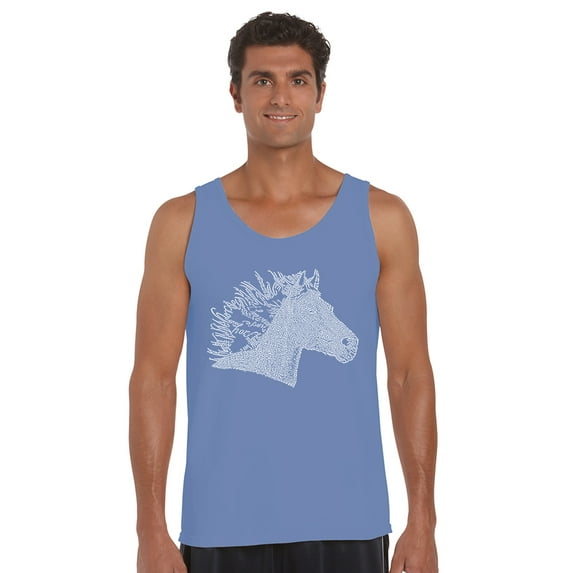 LA Pop Art Men's Word Art Tank Top - Horse Mane