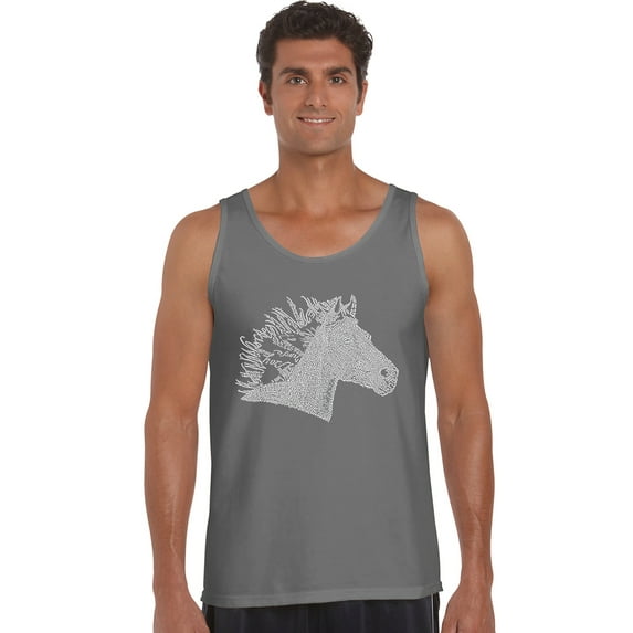 LA Pop Art Men's Word Art Tank Top - Horse Mane
