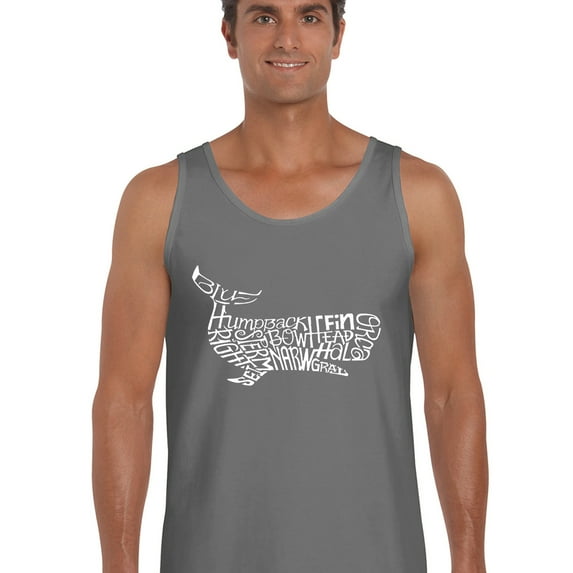 LA Pop Art Men's Word Art Tank Top - Humpback Whale