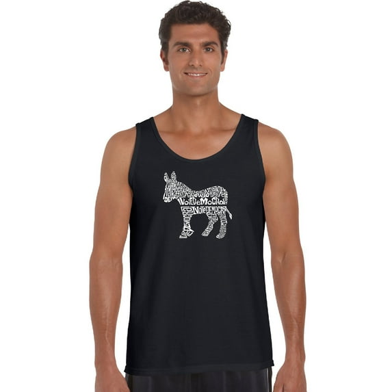 LA Pop Art Men's Word Art Tank Top - I Vote Democrat