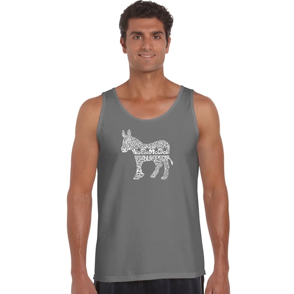LA Pop Art Men's Word Art Tank Top - I Vote Democrat