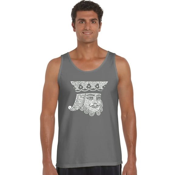 LA Pop Art Men's Word Art Tank Top - King of Spades