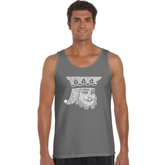 LA Pop Art Men's Word Art Tank Top - King of Spades
