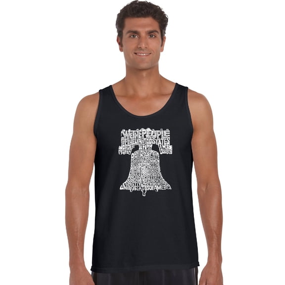 LA Pop Art Men's Word Art Tank Top - Liberty Bell