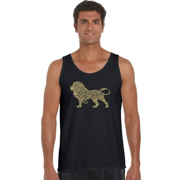 LA Pop Art Men's Word Art Tank Top - Lion