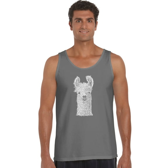 LA Pop Art Men's Word Art Tank Top - Llama