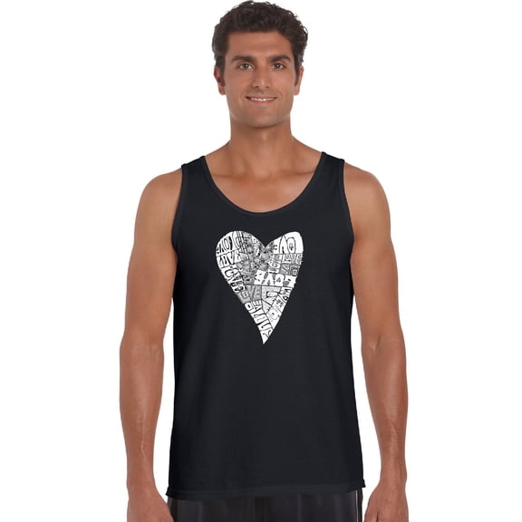 LA Pop Art Men's Word Art Tank Top - Lots of Love